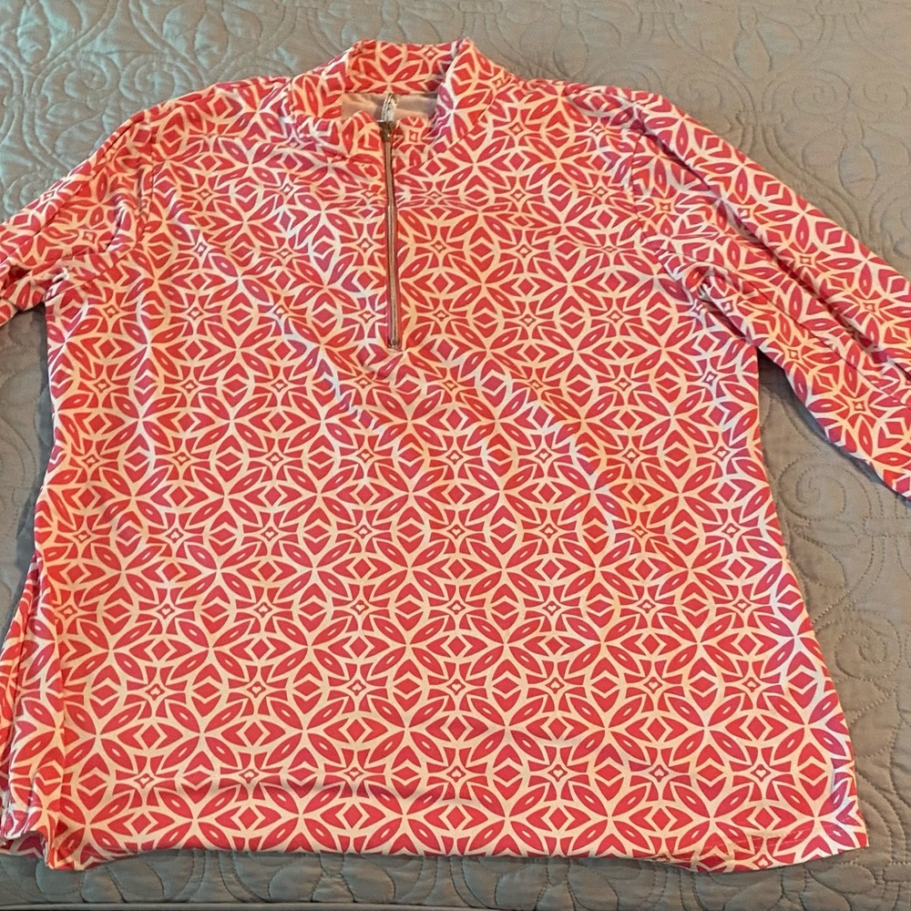 Lulu B Pink Zippered and Collared Shirt Sz Large